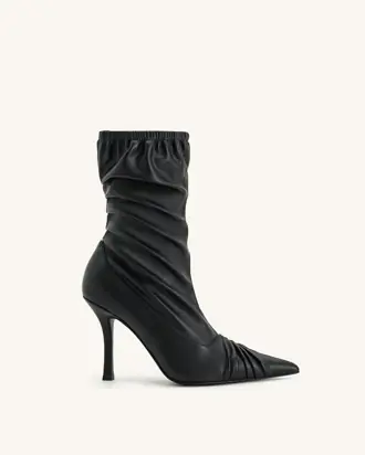 Joanne Paneled Detailing leather Ankle Boots - Black from JW PEI