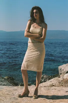 Kayla Skirt | Champagne from With Jéan