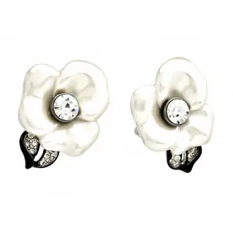 Pearl Flower Clip-On Earrings from Kenneth Jay Lane