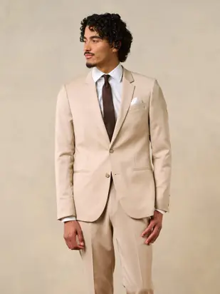 Essential Suit Jacket in Beige from The Black Tux