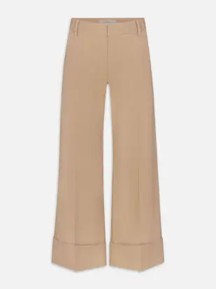 The Cuffed Slim Palazzo Trouser -- Khaki from FRAME