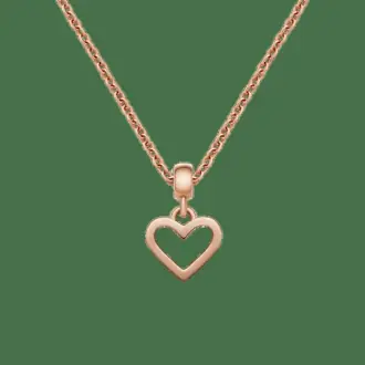 Heart Hanging Shape Rose Gold Charm + Chain Necklace RG from Daniel Wellington