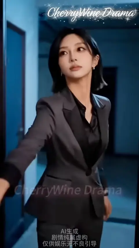 Charcoal blazer over black satin shirt, in My Husband Divorced Me for His First Love