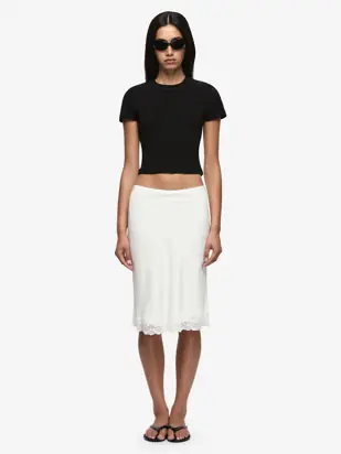 MAISON MIDI SKIRT - IVORY/IVORY from Bec + Bridge