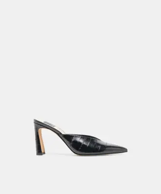 KENTIN HEELS NOIR EMBOSSED LEATHER from Dolce Vita