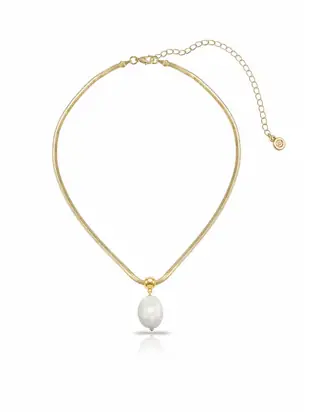 Bone Pendant Snake Chain Necklace from Ettika