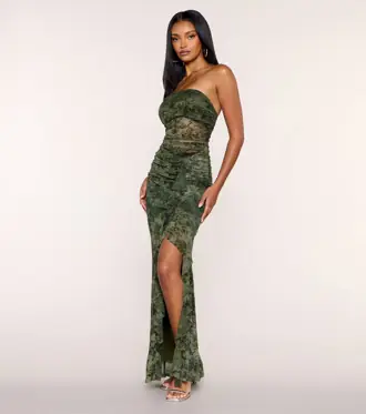 Velvet Trace Flocked Mesh Maxi Dress from Windsor
