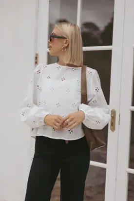 Aggie Blouse - White from Petal & Pup