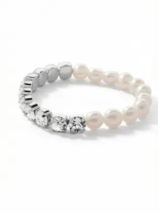 Pearl and Crystal Stretch Bracelet - 4BFJ41PDMDP from Sorrelli