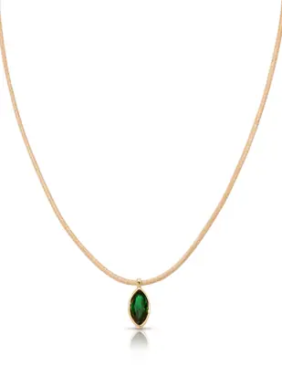 Marquise Emerald Cord Necklace from Ettika