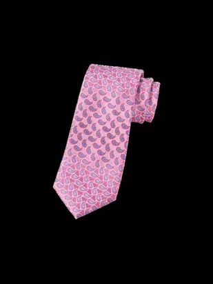 Paisley Woven Silk Tie - Pink/blue from Paul Fredrick
