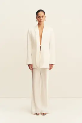 SOLANA TUXEDO TIE BLAZER - IVORY from Shona Joy