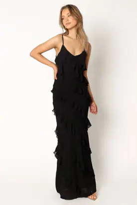 Ciao Ruffles Maxi Dress - Black from Petal & Pup