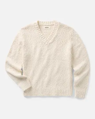 The Match V-Neck Sweater in Vintage White Slub from Taylor Stitch