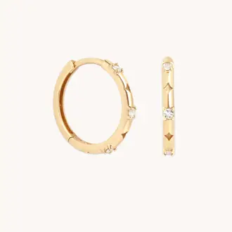 Cosmic Star Topaz Hoops in Solid Gold from Astrid & Miyu