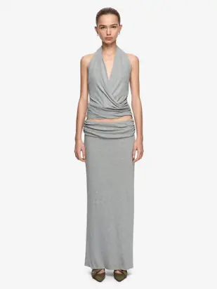 NERIDA MAXI SKIRT - GREY MARLE from Bec + Bridge
