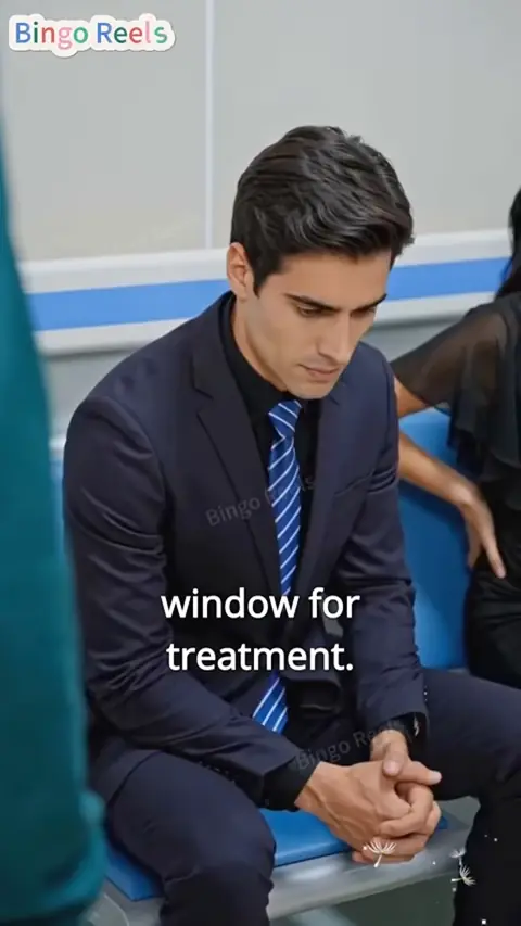 Navy suit, black shirt, blue striped tie, in He Kicked Me Out Like Trash