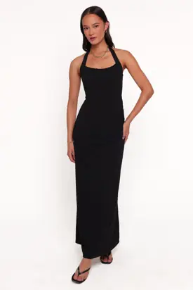 Femina Halterneck Maxi Dress - Black from Petal & Pup