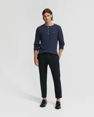 Henry Organic Cotton Waffle Long Sleeve Tee from Oxford