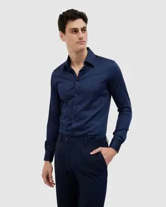 Slim Sateen Long Sleeve Shirt from Politix