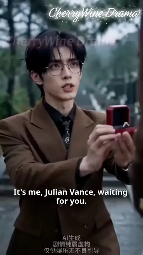 Brown suit, black shirt and wire glasses, still at 2:19:28 in My Husband Divorced Me for His First Love