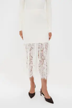 Cream Knit Kori Lace Midi Skirt from Tuckernuck