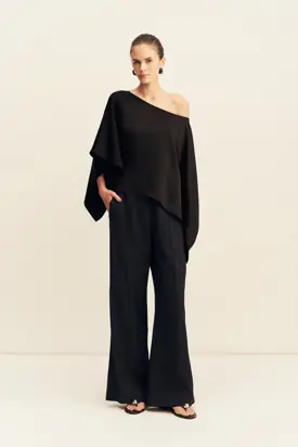 SAVANNA DRAPED CAPE TOP - BLACK from Shona Joy
