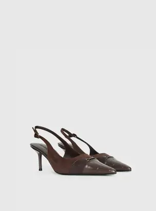 Tiptoe Slingback Heels Brown from Princess Polly