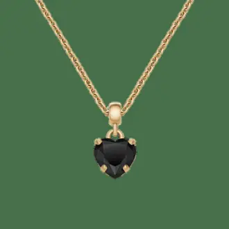 Heart Crystal Black Gold Charm + Chain Necklace G from Daniel Wellington
