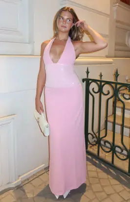 Symphony Pink Sequin Maxi Dress from Beginning Boutique