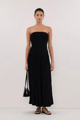 AVEN BLACK BANDEAU MAXI DRESS from Dissh