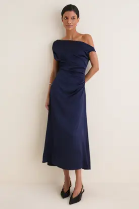 Navy Phare Silk Dress from Tuckernuck