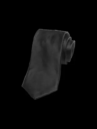 Solid Woven Silk Tie - Black from Paul Fredrick