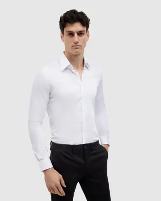 Slim Sateen Long Sleeve Shirt from Politix