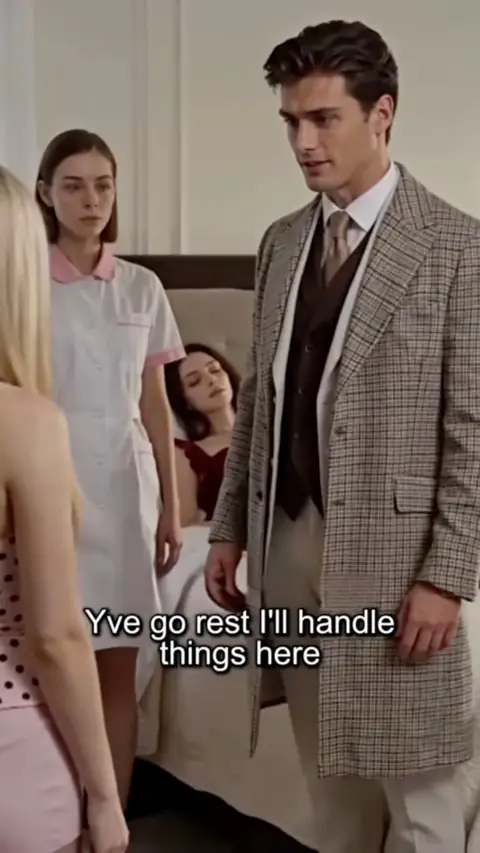 Check overcoat over a brown waistcoat and tie, in I Died Becoming the Perfect Wife