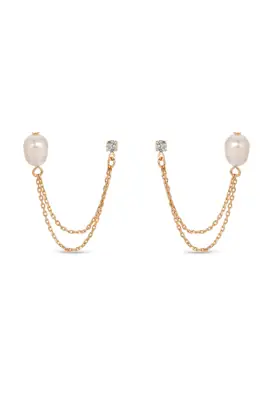 Double Piercing Freshwater Pearl Earring from Ettika