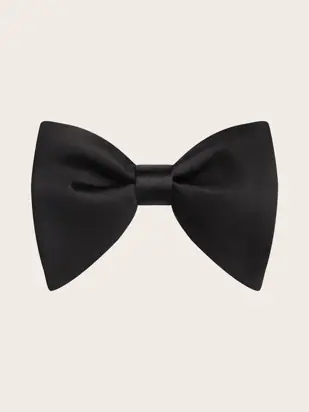 Black Satin Teardrop Bow Tie from The Black Tux