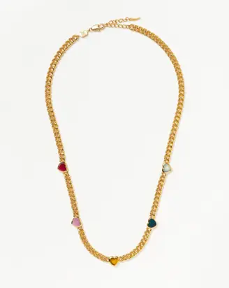 Jelly Heart Gemstone Charm Necklace | 18ct Gold Plated/Multi Quartz from Missoma