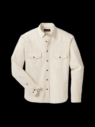 Fleetwood Corduroy Solid Western Shirt - Winter White from Paul Fredrick