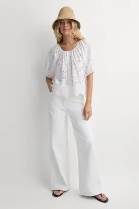 Cochiti Top Sandara Broderie White from Faithfull