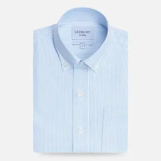 The Light Blue Mayfield Oxford Stripe Custom Shirt from Ledbury