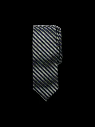 Stripe Woven Silk Tie - Navy/Green from Paul Fredrick