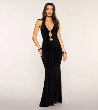 Extra Attention Slinky Knit Cutout Maxi Dress from Windsor