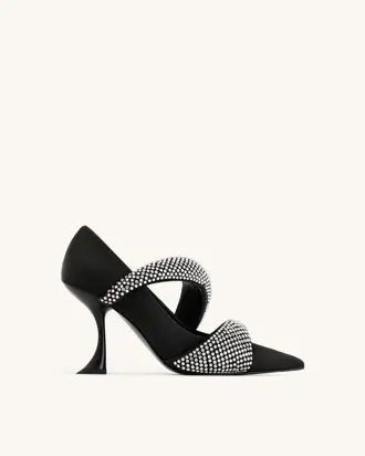 Sara Artificial Crystal Pumps - Black from JW PEI