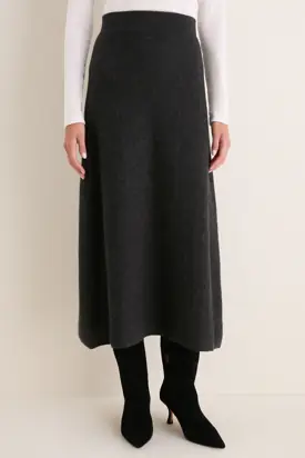 Charcoal Cashmere Maeve Midi Skirt from Tuckernuck