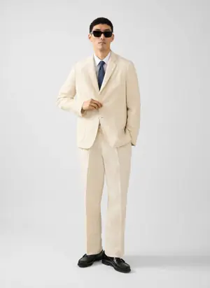 Tailored Two Piece Suit | Linen | Cream from Percival