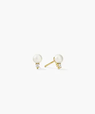 Lab Grown Sapphire Pearl Studs from Mejuri