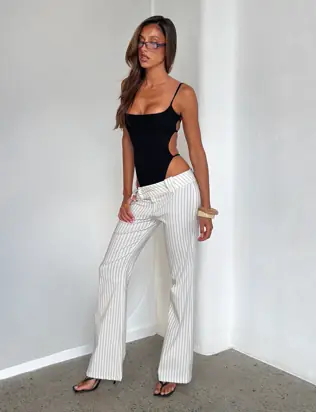 KITTIE PANT - IVORY STRIPE from Tiger Mist