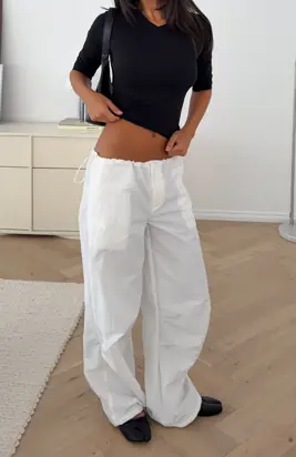 Right On Time Wide Leg Pants White from White Fox