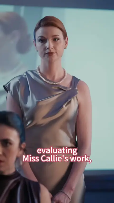 Silver satin cowl-neck top and pearl necklace, in Ex-Husband Step Aside, Lady Boss Returns